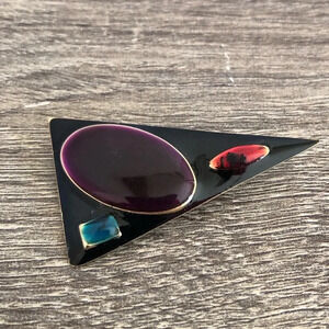 Vintage Geometric  Enamel Brooch